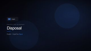 Disposal — crypto tax glossary (EN)