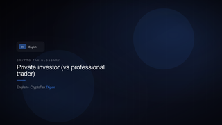 Private investor (vs professional trader) — crypto tax glossary (EN)
