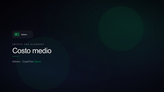 Costo medio — crypto tax glossary (IT)