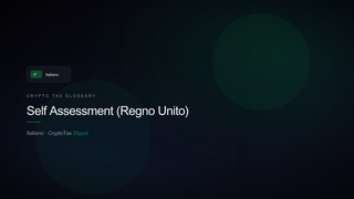 Self Assessment (Regno Unito) — crypto tax glossary (IT)