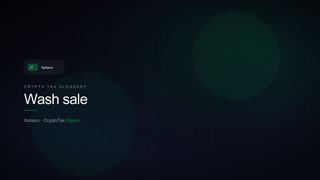 Wash sale — crypto tax glossary (IT)