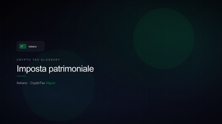 Imposta patrimoniale — crypto tax glossary (IT)