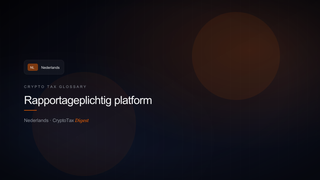 Rapportageplichtig platform — crypto tax glossary (NL)