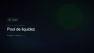 Pool de liquidez — crypto tax glossary (PT)
