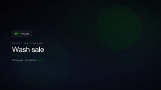 Wash sale — crypto tax glossary (PT)
