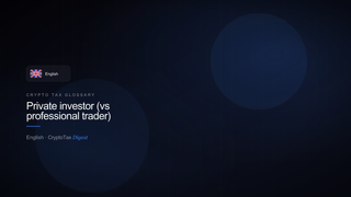 Private investor (vs professional trader) — crypto tax glossary (EN)