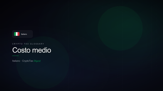 Costo medio — crypto tax glossary (IT)