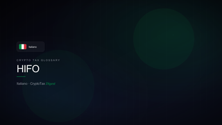 HIFO — crypto tax glossary (IT)