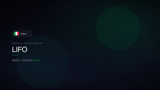 LIFO — crypto tax glossary (IT)