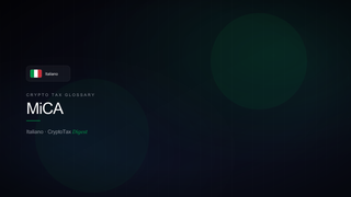 MiCA — crypto tax glossary (IT)