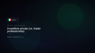 Investitore privato (vs. trader professionista) — crypto tax glossary (IT)