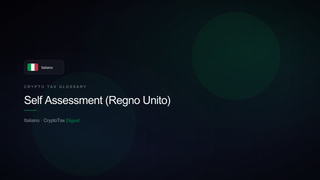 Self Assessment (Regno Unito) — crypto tax glossary (IT)