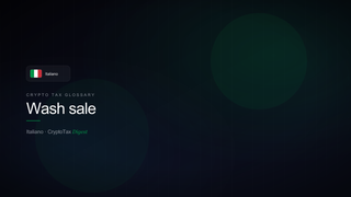 Wash sale — crypto tax glossary (IT)