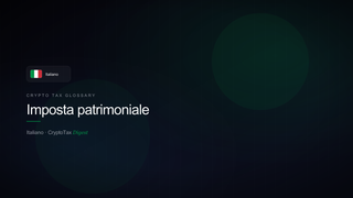 Imposta patrimoniale — crypto tax glossary (IT)