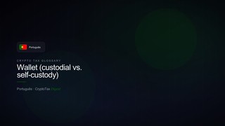 Wallet (custodial vs. self-custody) — crypto tax glossary (PT)