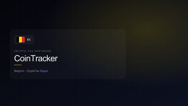 CoinTracker — crypto tax software (Belgium)