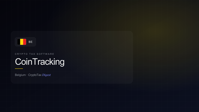 CoinTracking — crypto tax software (Belgium)