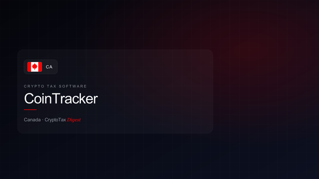 CoinTracker — crypto tax software (Canada)