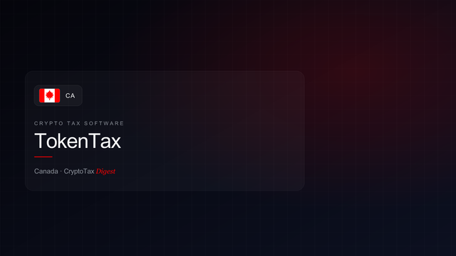 TokenTax — crypto tax software (Canada)