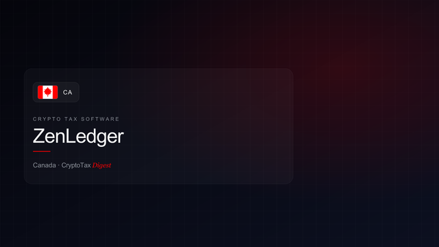 ZenLedger — crypto tax software (Canada)