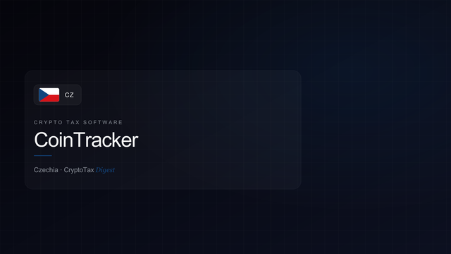 CoinTracker — crypto tax software (Czechia)