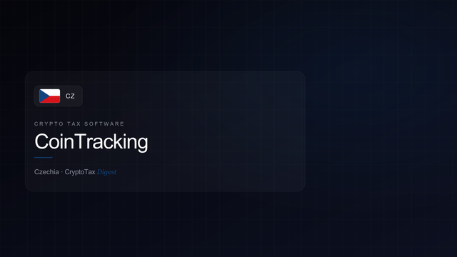 CoinTracking — crypto tax software (Czechia)