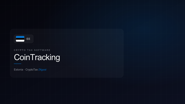 CoinTracking — crypto tax software (Estonia)