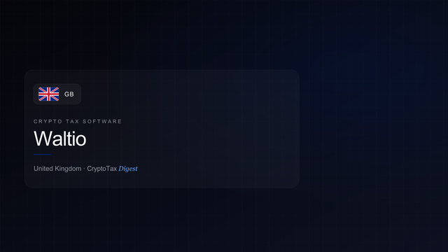 Waltio — crypto tax software (United Kingdom)