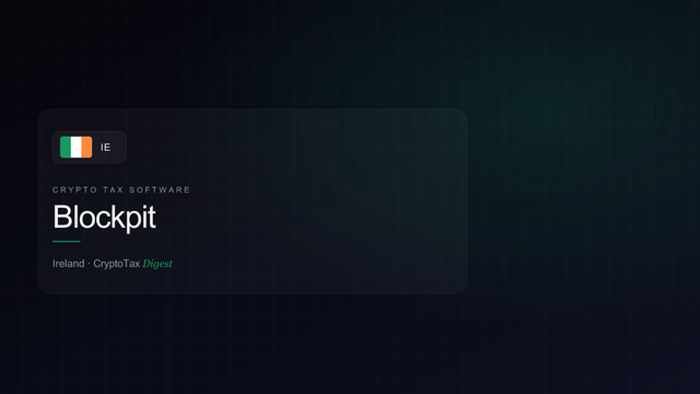 Blockpit — crypto tax software (Ireland)