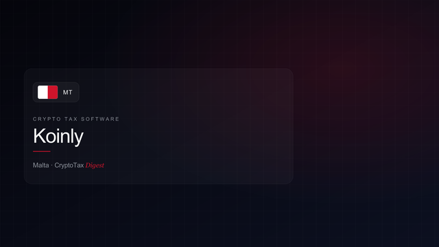 Koinly — crypto tax software (Malta)