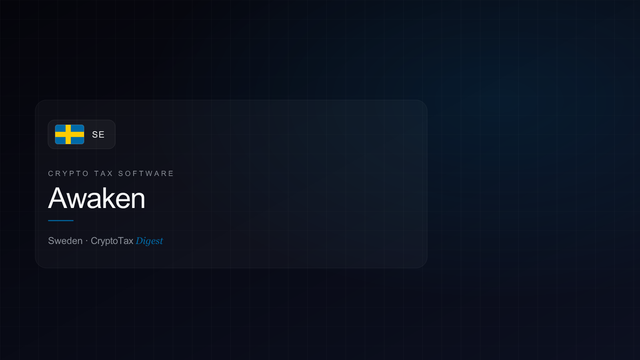 Awaken — crypto tax software (Sweden)