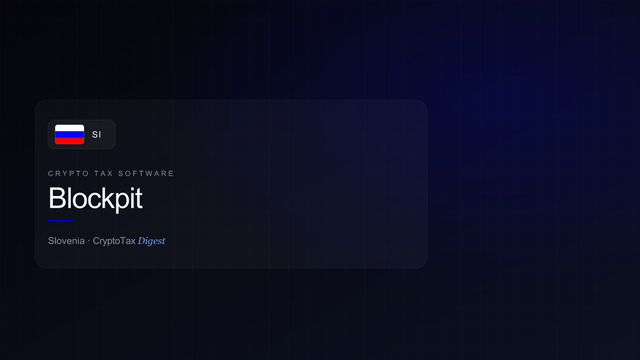 Blockpit — crypto tax software (Slovenia)