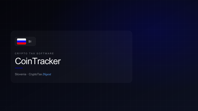 CoinTracker — crypto tax software (Slovenia)