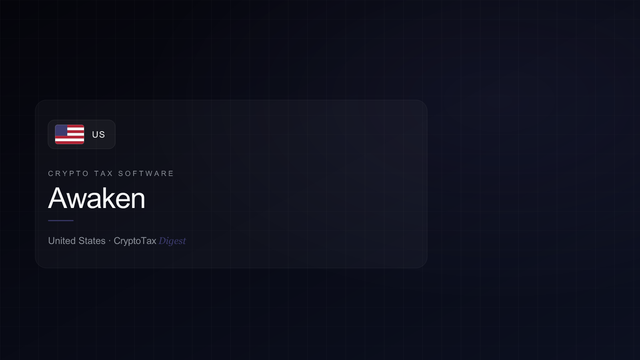 Awaken — crypto tax software (United States)